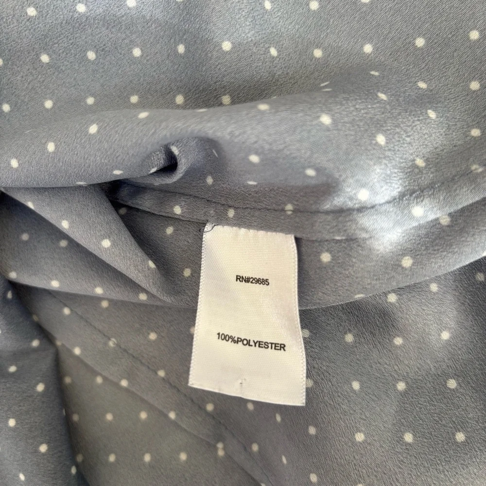 Pendleton Dusty Blue w/White Polka Dot Button-Up Shirt Women’s Size 8P - Picture 7 of 11